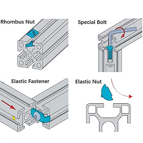 Mssoomm 2 Pakovanje 1540 dužina profila ekstruzije aluminijuma 7,87 inča / 200 mm crna, 15 x 40 mm 15 serija T Tip T-Slot Evropski standardni ekstruzioni profili Anodizirani okvir vodiča za linearnu šinu za CNC