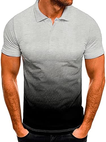 Polo majice za muškarce Gradient Funky Tees Casual Regular Fit Moisture Wicking Fitnes trening T-Shirt rever Henley Tops