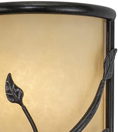 VAXCEL Vine 15-U W crno rustikalno polu Flush montiranje stropno svjetlo Jantarno staklo