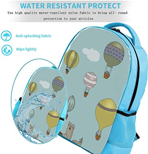 VBFOFBV Unisex ruksak za odrasle sa radom za putovanja, crtani krajolik balon za toplu zrak