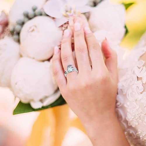 2023 Novi angažman okrugli rez Zirkoni Žene vjenčani prstenovi nakit za žene Full Diamond Dame Prsten Osvajanje prstena