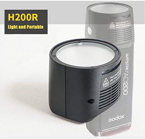 Godox H200r okrugla Blic glava kompatibilna za Godox ak-R1 komplet dodatne opreme i Godox AD200 AD200 pro džepni Blic, 200w, lagan