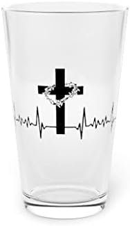 Pivo staklo Pinta 16oz novost hrišćanstvo Cross Christianism vjerski Bhakta urnebesno obožavanje 16oz