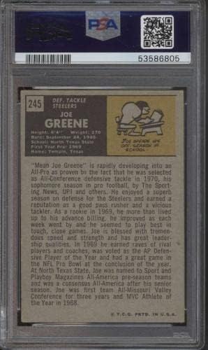 245 Joe Greene RC Hof - 1971 FOOTPS Fudbalske karte Ocjenjene PSA Auto - NFL autogramene fudbalske karte