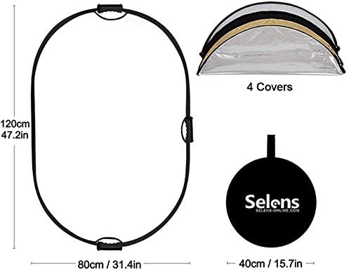 Selens 5-u-1 ovalni reflektor sa ručkom za fotografiju Photo Studio rasvjeta & amp; Vanjska rasvjeta