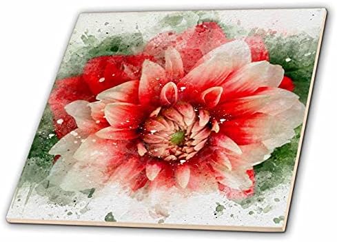 3drose Brillant crveni Ombre cvijet slika akvarela-Tiles
