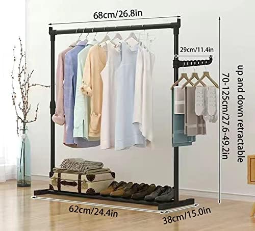 Stalak za odjeću stalak za odjeću Organizator odjeće s 2 kuke stalak za odjeću na točkovima podebljana cijev za teške uslove rada