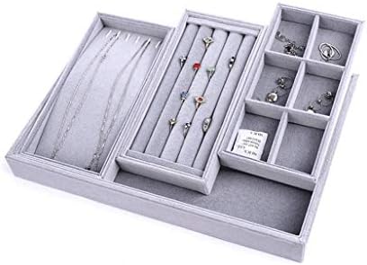 Siva kutija za nakit, veliki kapacitet, osjetljiv i mekan, ugodan za dodir, može se koristiti za stavljanje nakita