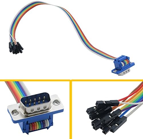 Antrader 30cm / 1FT RS-232 serijski kabel 9-pinski DB9 muški spojni spojni konektor na 2,54 mm 9 x Jednostruki skakač žice od 4