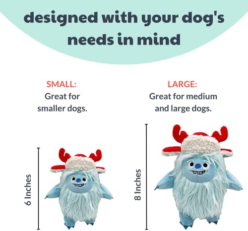 Huxley & Kent za pse | Klondike Yeti | Holiday Božićna snaga plišana igračka za pse sa škljocačem | Smiješni pas poklon | Zabavno,