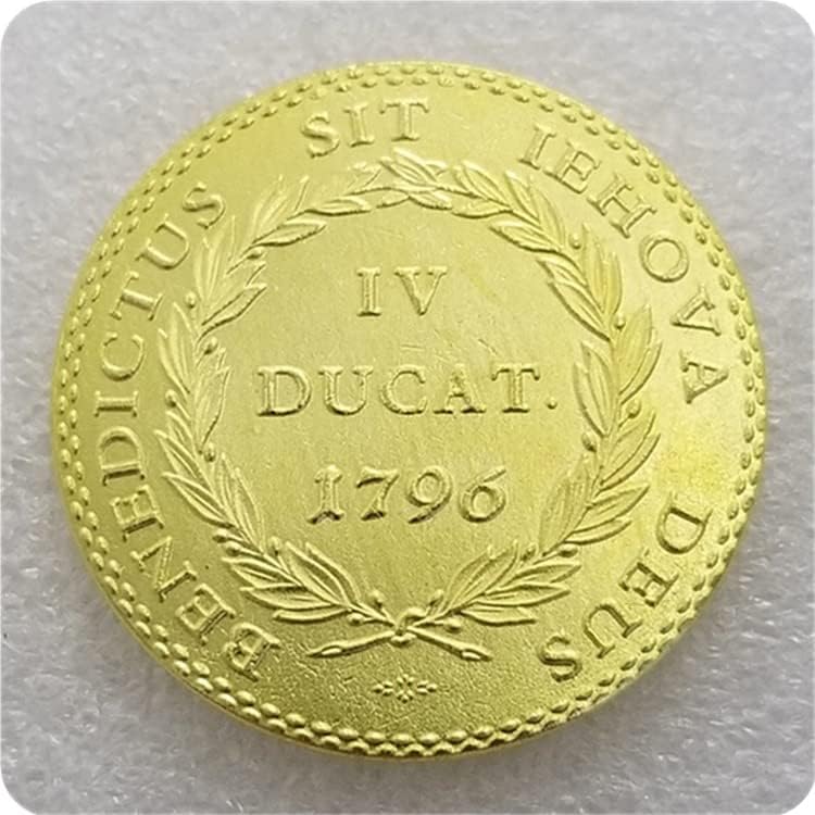 AvCity Antique zanati Švicarska 1796 Švicarska Zlatna kovanica sa srebrom dolar