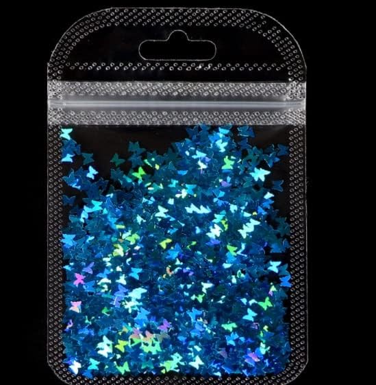 2G torba Laser leptir Sequin Laser Boja Sequin 3mm torba laserski nakit sa šljokicama za nokte -