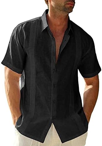 Muška plaža Jednostavna lapela i posteljina košulja Ljetna vreća od baggy solid boja Jednostavna bluza s jednim grudima