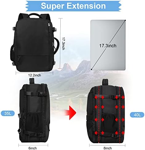 Extra Veliki ruksak za putovanja AS Osobe za ličnost, 40L Nošenje ruksaka, ruksak za laptop od 17 inča, vodootporni ruksak, izdržljiva
