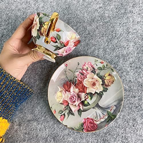 Seasd Vintage Rose Porculan kava i čaša čaša Cupcino Cup sa tanjurom