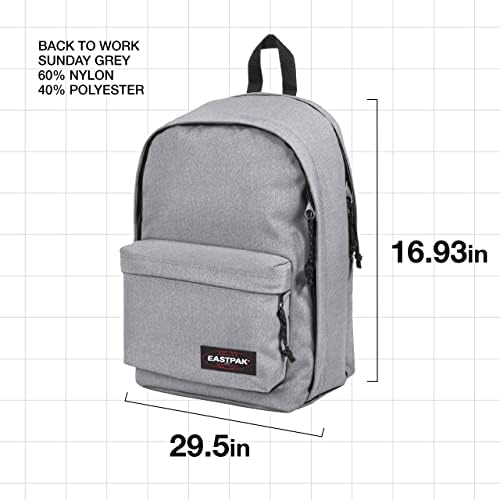 Eastpak back to Work ruksak-Torba za školu, Laptop, putovanja, posao ili torba za knjige-Sunday Grey