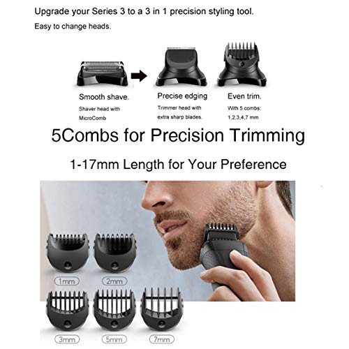 Trimer glava za Braun serije 3, 5 komad vodič češalj podrezivanje Set, električni brijač brada trimer glava, zamjena podrezivanje