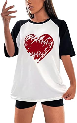 Košulje za žene 2023 muške i ženske iste stil Raglan kratke rukave novi bejzbol Love Raglan okrugli vrat Plain