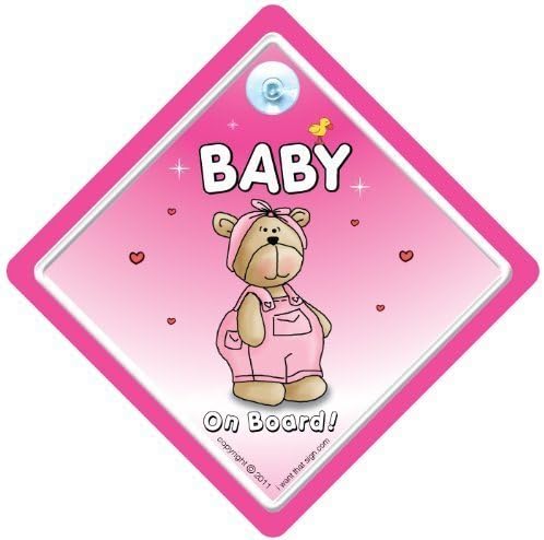 Baby IwanthatSign.com Aby na brodu, beba na brodu Auto-znakovni, ružičasti medvjed cutie, dušo na brodu, branik Stciker, naljepnica,