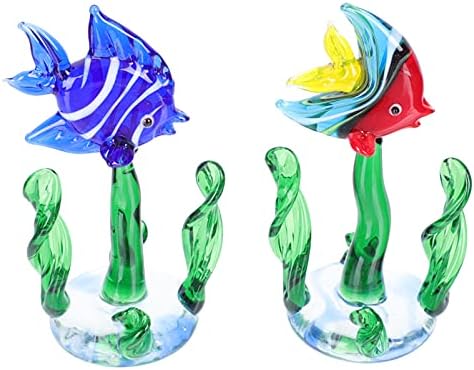 Yardwe 2pcs Glass Tropical Ribe Skulptura za ribu Rezervoarske biljke Riblje spisue FIGURINE OCEAN MORA ŽIVOTNO ZEMLJIŠTE CENTAR CENTARCECE
