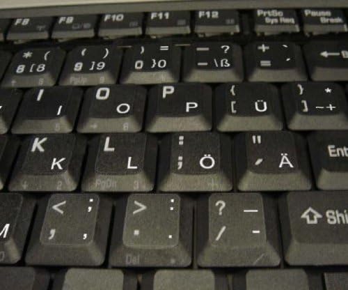 4keyboard Njemačke naljepnice za tastaturu sa bijelim slovima na prozirnoj pozadini