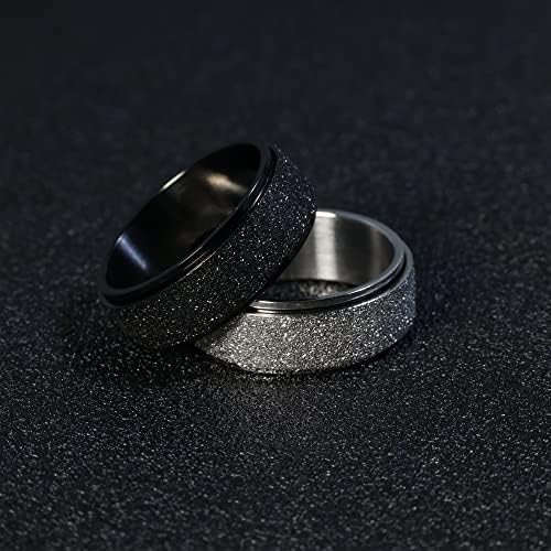 Luckyamor Fidget Ring Women za anksiozni prsten: Personalizirani inspirativni mantra od nehrđajućeg čelika Srebrni prsten za predenje