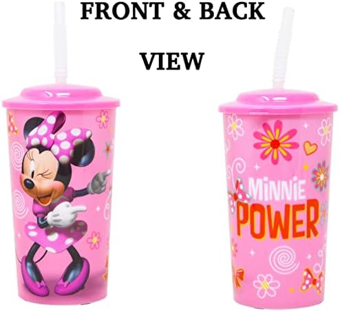 Disney Minnie Mouse Sippy Cup Set-6 paketa Minnie Tumbler sa slamnatim snopom sa Mickey naljepnicama i vješalicom za vrata princeze