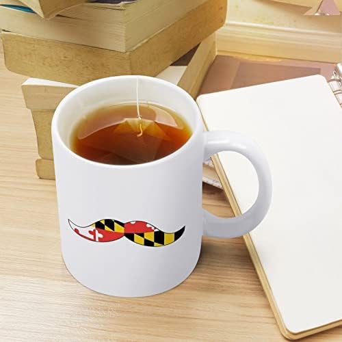 Maryland Zastava brkovi Print šolja Coffee Tumbler keramička šolja za čaj Funny poklon sa dizajnom logotipa za kancelarijski dom Žene