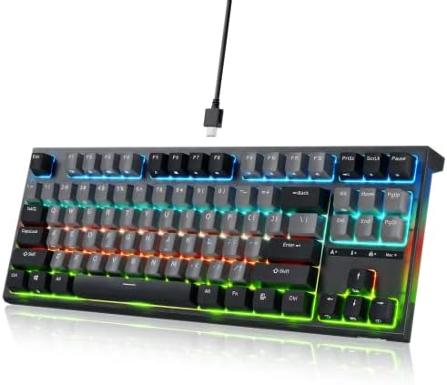 Ilovbee I87 mehanička tastatura 75% kompaktna TKL vruća zamjena tastatura linearno crveni prekidači RGB pozadinsko svjetlo USB-C žično