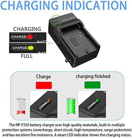 KWTOUL NP-F550 punjač kompatibilan sa NP F970, F960, F770, F750, F570, F530, F330, CCD-SC55, TR516, TR716, TR818, TR910, TR917, CN160,