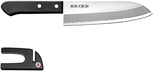 Yokoyama EJH-250 Santoku nož, 6.5 inča & amp; Mini oštrač, Tsubame Juri tehnika, napravljen u Japanu