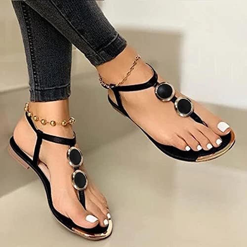 Guangyuan Black Thong sandale Žene Hollow Wedge Heel Rimljene cipele Causal Plantar Fasciitis Wedge Sandal Thong Walking Flip Flop