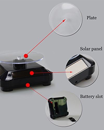 Solarni prikaz stalka gramofon, baterija dvostruko rabljeni zaslon za rotirajuće nakit Spinner Watch Hobby kolekcija polica 1pc crna