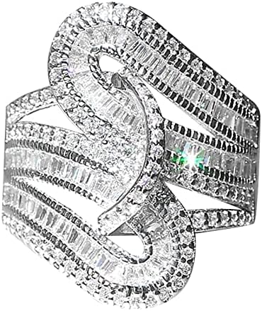 Yistu tanki prstenovi za žene par princezo rez dijamantski set prsten modni luksuzni ženski angažman vjenčani nakit