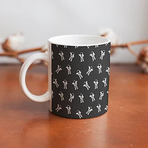 Kosmonaut Space Pattern Print Mug Coffee Tumbler keramička šolja za čaj Funny poklon za kancelarijski dom Žene Muškarci 11 Oz