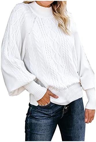 NOKMOPO Dukserica za žene Ženska modna ležerna duksera sa čvrstim bojama postavila se okrugli vrat topli džemper sa dugim rukavima