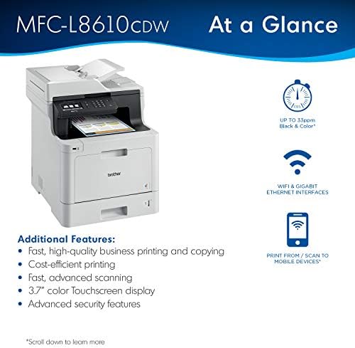 Brother MFC-L8610CDW poslovni dupleks laserski štampač u boji, bežično i Ethernet povezivanje, uključuje Toner visokog kapaciteta