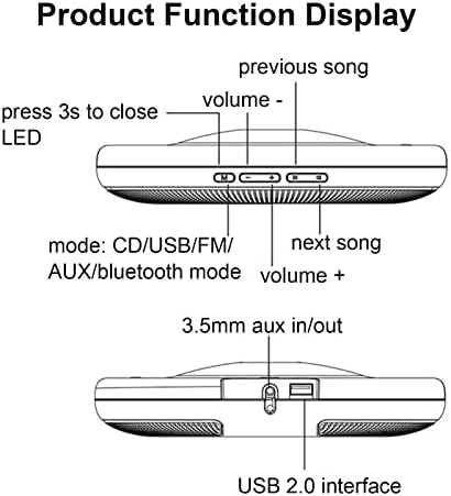 CD player prijenosni Bluetooth Desktop CD uređaj za kućni zvučnik sa tajmerom LCD displej Početna Audio FM radio USB muzički uređaj