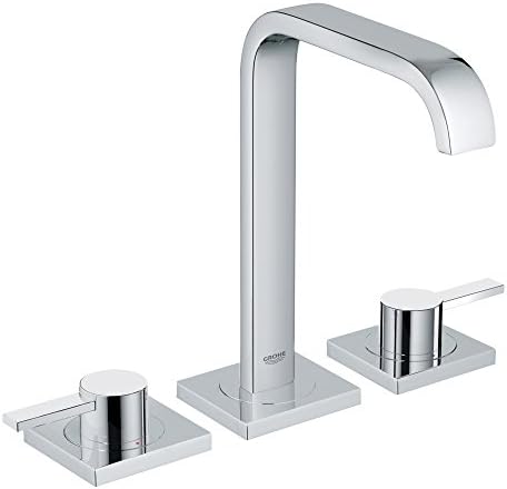 Grohe 2019100a Allure 8 in. Široko rasprostranjena 2-ručka slavina za kupaonicu s ručicama ručicama - 1,2 g., Starlight Chrome