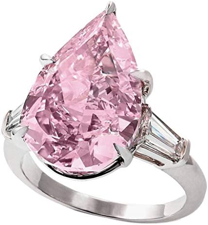 Prstenovi za žene Exquisite Pink Diamond Geometry Water Drop šiljasti prsten ženski nakit Gifta dobar poklon za djevojku, dečka, porodicu