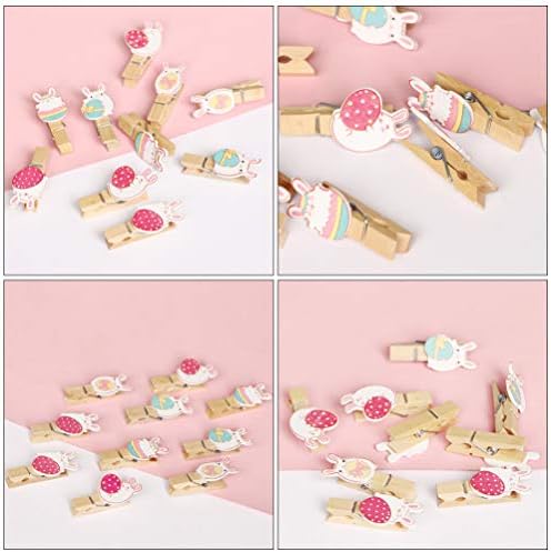 Luxshiny Easter Drveni foto kopče Mini Cleaspins Mali klip 200pcs Rabbit Bunny Paper Slike Bookmark za DIY ART radove Projekti za