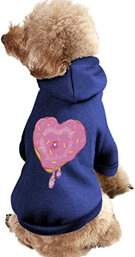 Krofne srce personalizirane kućne ljubimce dukseve meke ugodne pasa odjeća prozračne džempere sa šeširom XS