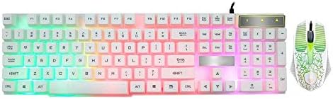 Games Keyboard & amp; kombinacija miša šareni Crack LED osvijetljeni pozadinskim osvjetljenjem USB ergonomski žičani PC Gaming tastatura