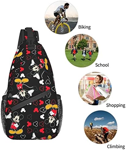 Mouse Crossbody Sling ruksak Torba za žene & amp ;muškarci grudi Sling torba Casual za putovanja planinarenje teretana, crn