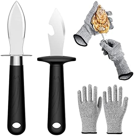 Set noža i rukavica od ostrige, anylion otvarač morskih plodova sa nivoom 5 zaštitnih rukavica, trajnim morskim pločicama otvarača