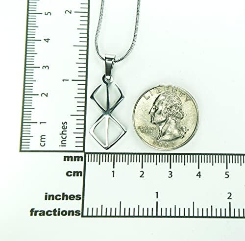 Ann Claridge Berserker ogrlica od runa, sa lancem od 20 inča, čisti Nerđajući čelik 304,privjesak sa simbolom zaštite Viking Warrior