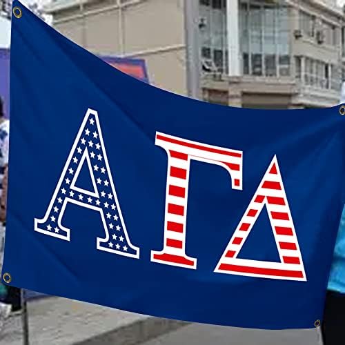 Rabljeni za Alpha Gamma Delta 3 × 5FT America zastava sa četiri mesinga za plavu pozadinu Dvostruki dekoracija dekoracija