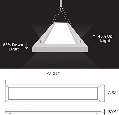 MAVARO 40W 8''X4 'LED gore / dolje suspendovana ploča od panela za spuštena spuštena stropna svjetlost 0-10V zatamnjena 3500k topla