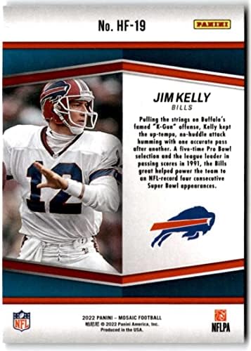 2022 Panini Mosaic Holofame 19 Jim Kelly BuffelO Bills NFL fudbalska trgovačka kartica
