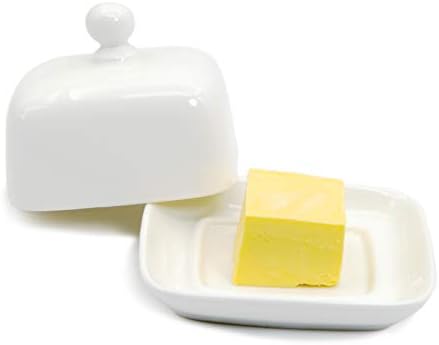 Nagu Mali pravokutnik leptir sa poklopcem, bijelim posudom za snimljenog sira s ručkom pojedinca za posluživanje mini maslaca, slatka